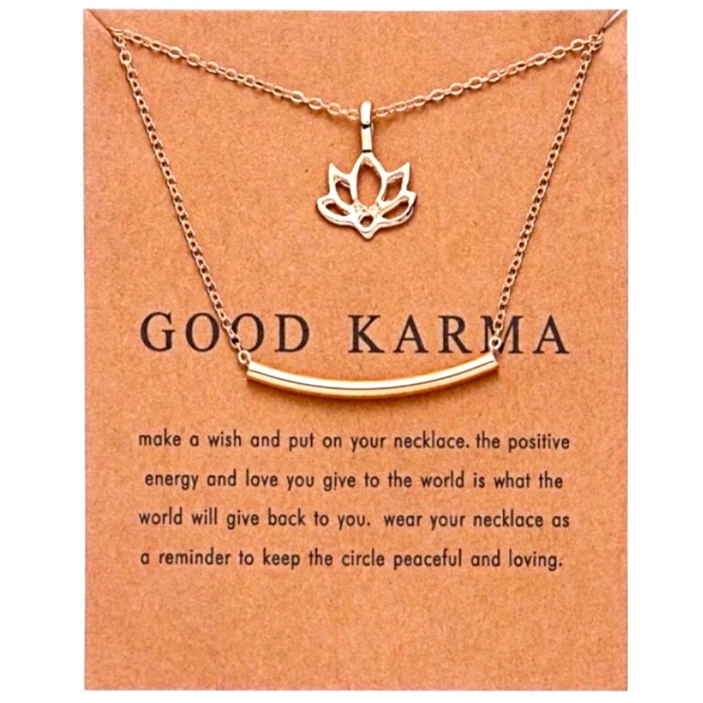 NWT Good Karma Lotus Flower Necklace